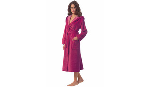 Morgenstern Bademantel Damen Kapuze, Multifaser, Geena 2 , beere