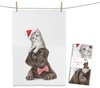 _MALUU_ Geschirrtuch Christmas Pets 