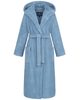 Morgenstern Bademantel Damen Kapuze, Multifaser, Geena 2 , jeansblau