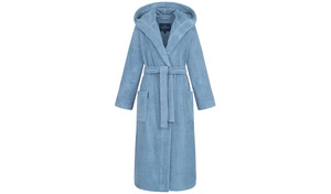 Morgenstern Bademantel Damen Kapuze, Multifaser, Geena 2 , jeansblau