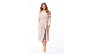 Morgenstern Bademantel Damen Kapuze, Multifaser, Geena 2, sand